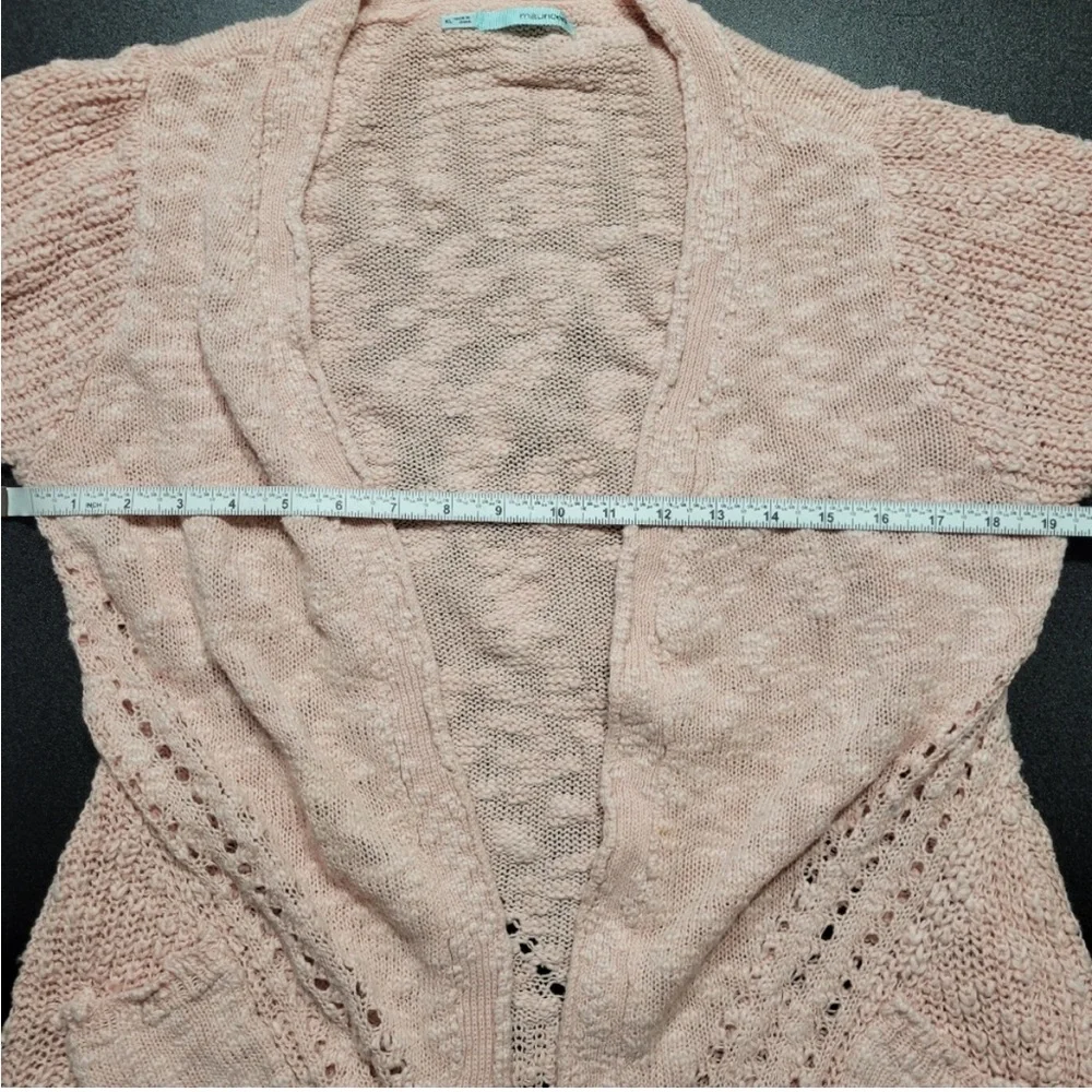 Maurices Soft Pink Textured Yarn Cardigan Cotton - Picture 3 of 5